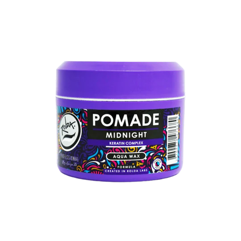 Rolda - Midnight Hair Pomade | Water Based Formula, Medium Hold, Medium Shine, Washes Out Easily, All Day Hold